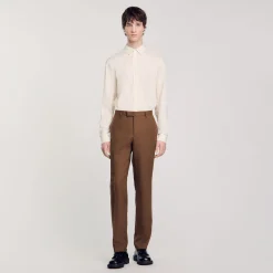 Homme SANDRO Pantalon De Costume En Laine