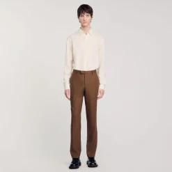 Homme SANDRO Pantalon De Costume En Laine