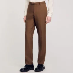 Homme SANDRO Pantalon De Costume En Laine
