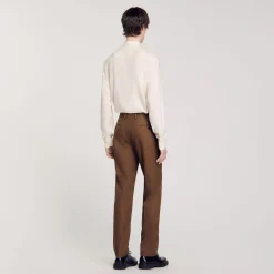 Homme SANDRO Pantalon De Costume En Laine