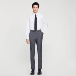 Homme SANDRO Pantalon De Costume En Laine