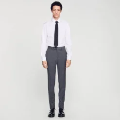 Homme SANDRO Pantalon De Costume En Laine