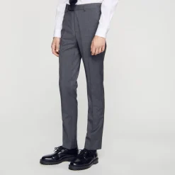 Homme SANDRO Pantalon De Costume En Laine