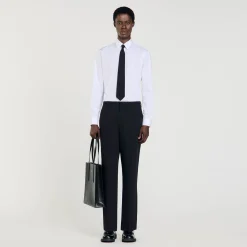 Homme SANDRO Pantalon De Costume En Laine