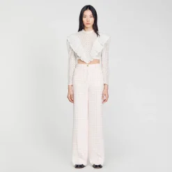 Femme SANDRO Pantalon De Costume En Tweed