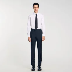 Homme SANDRO Pantalon De Costume Fines Rayures