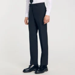 Homme SANDRO Pantalon De Costume Fines Rayures