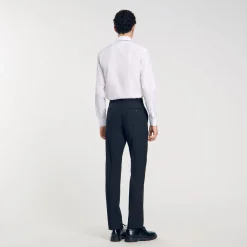 Homme SANDRO Pantalon De Costume Fines Rayures