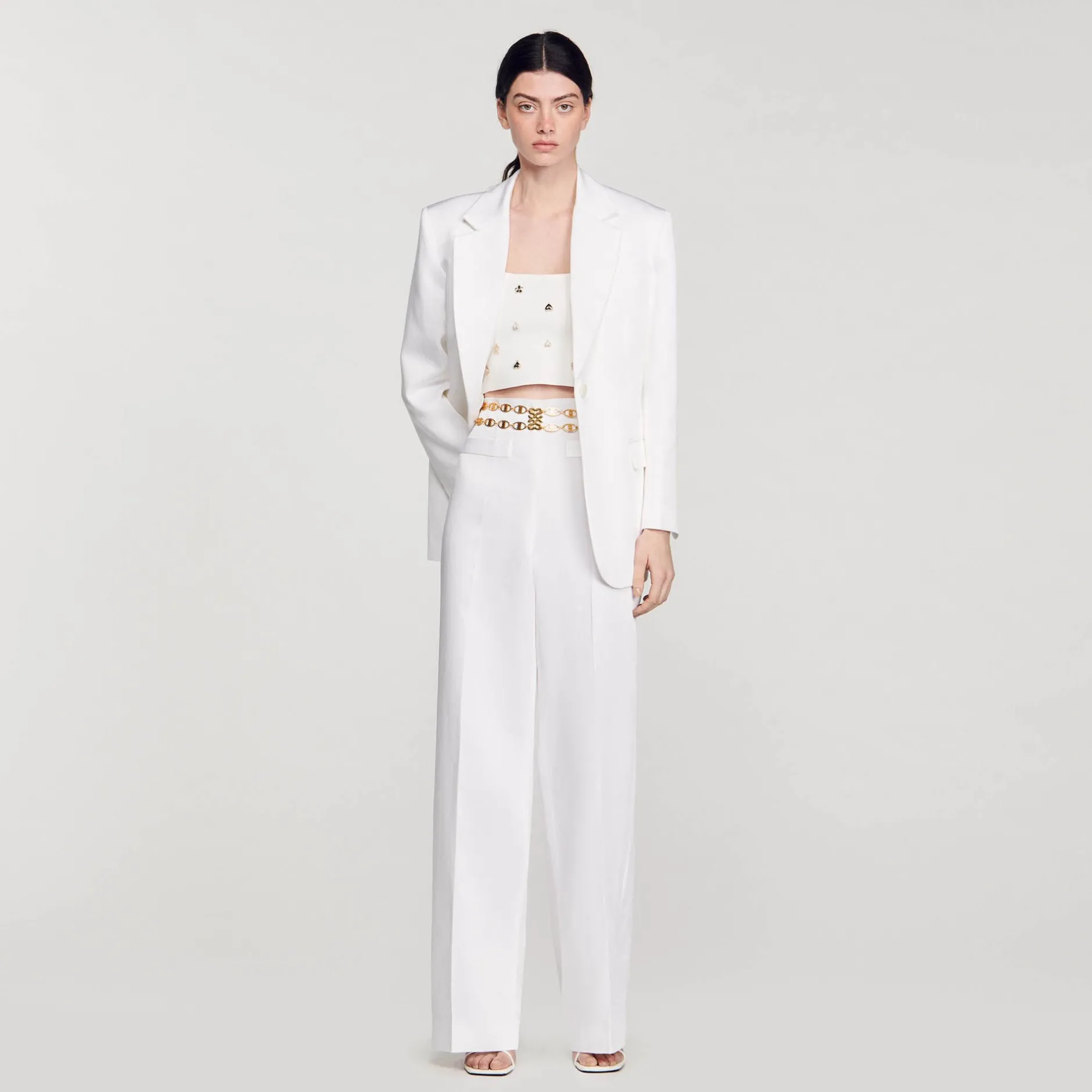 Femme SANDRO Pantalon De Costume Large