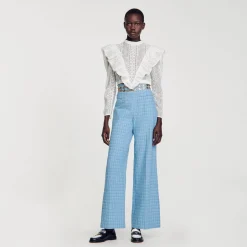 Femme SANDRO Pantalon De Costume Large En Tweed