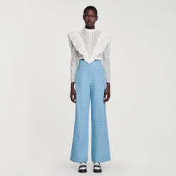 Femme SANDRO Pantalon De Costume Large En Tweed
