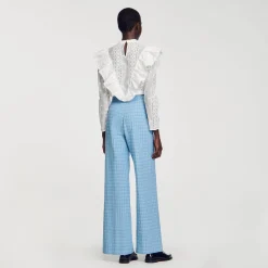 Femme SANDRO Pantalon De Costume Large En Tweed