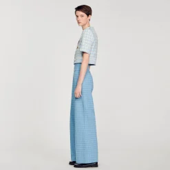 Femme SANDRO Pantalon De Costume Large En Tweed