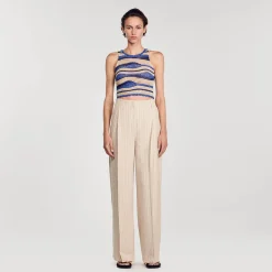 Femme SANDRO Pantalon De Costume Large à Rayures