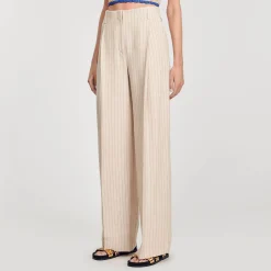 Femme SANDRO Pantalon De Costume Large à Rayures