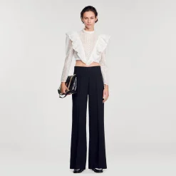 Femme SANDRO Pantalon De Costume Large à Rayures