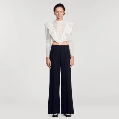 Femme SANDRO Pantalon De Costume Large à Rayures