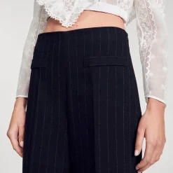 Femme SANDRO Pantalon De Costume Large à Rayures