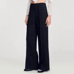 Femme SANDRO Pantalon De Costume Large à Rayures