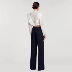 Femme SANDRO Pantalon De Costume Large à Rayures