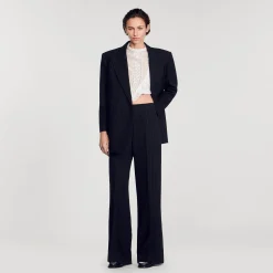 Femme SANDRO Pantalon De Costume Large à Rayures