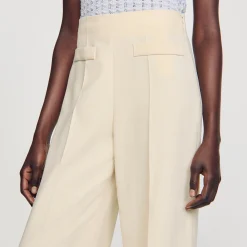 Femme SANDRO Pantalon De Costume Large à Pinces