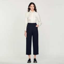Femme SANDRO Pantalon De Costume Taille Haute