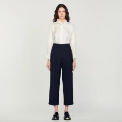 Femme SANDRO Pantalon De Costume Taille Haute
