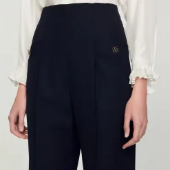 Femme SANDRO Pantalon De Costume Taille Haute