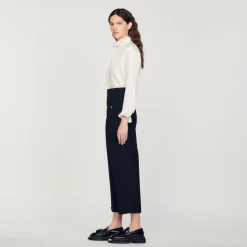 Femme SANDRO Pantalon De Costume Taille Haute