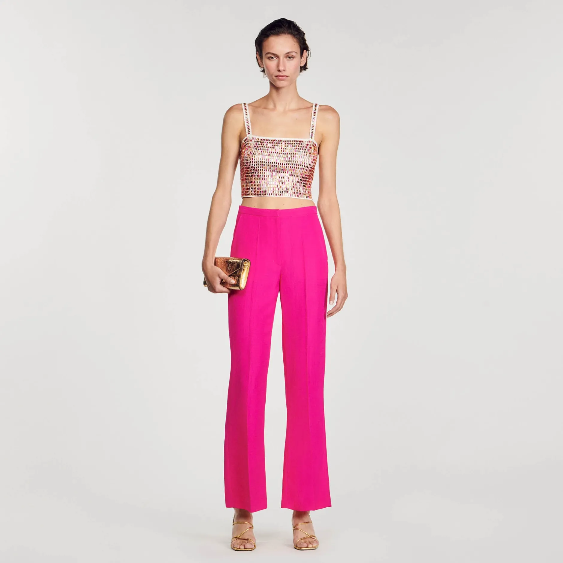 Femme SANDRO Pantalon De Costume évasé