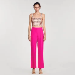 Femme SANDRO Pantalon De Costume évasé
