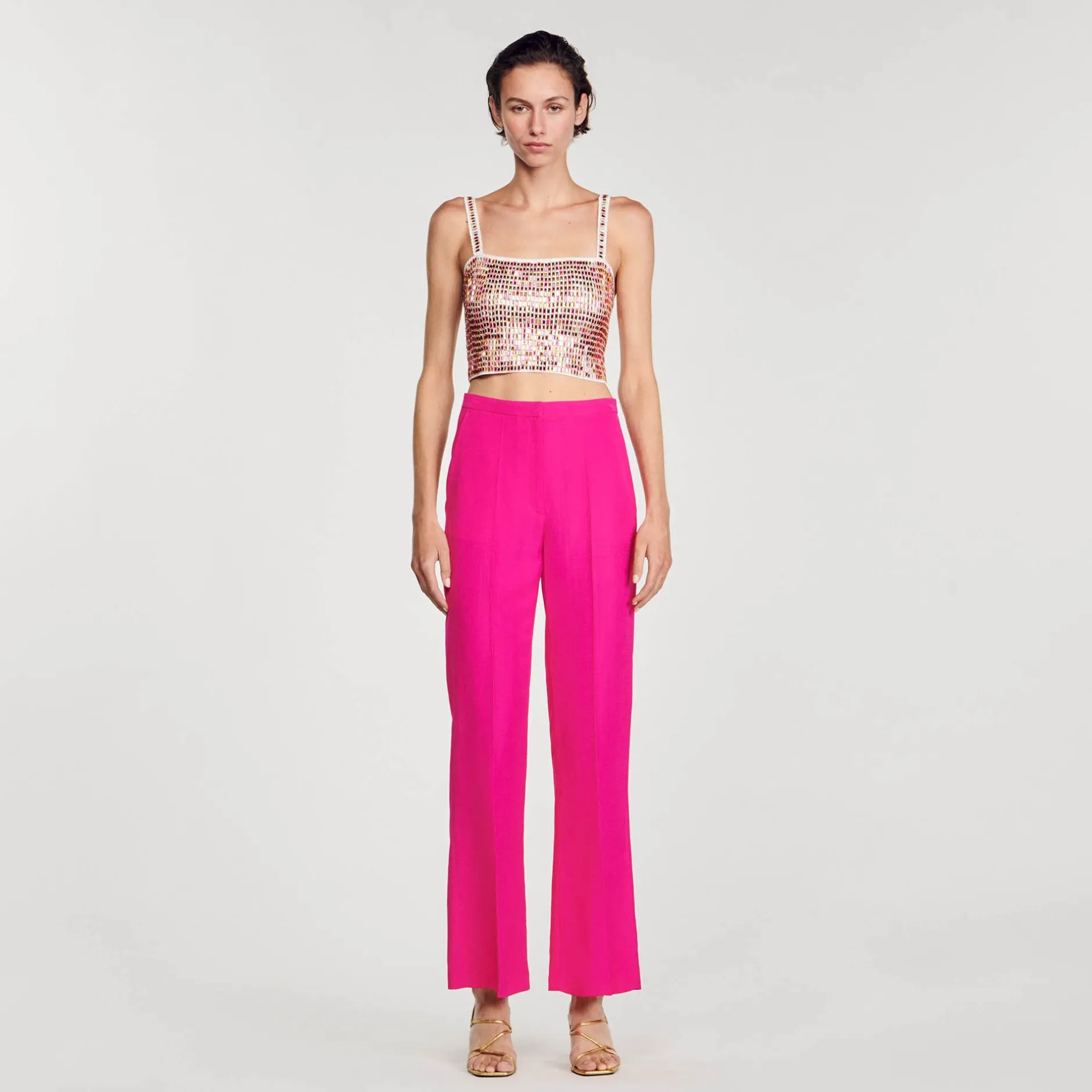 Femme SANDRO Pantalon De Costume évasé