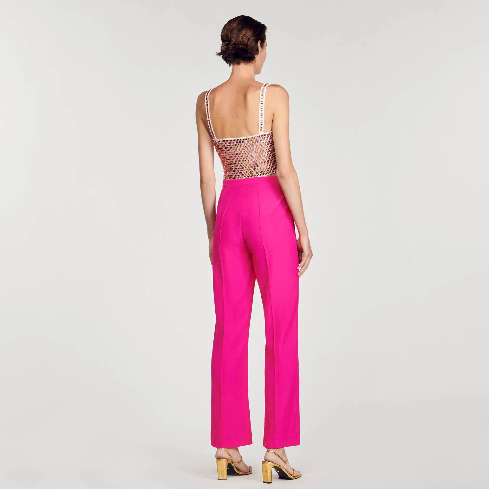 Femme SANDRO Pantalon De Costume évasé