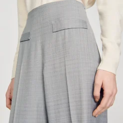 Femme SANDRO Pantalon De Costume évasé Taille Haute