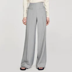 Femme SANDRO Pantalon De Costume évasé Taille Haute