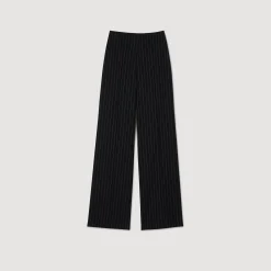 Femme SANDRO Pantalon Droit à Fines Rayures