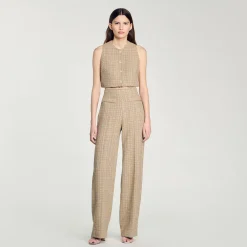 Femme SANDRO Pantalon Droit En Tweed
