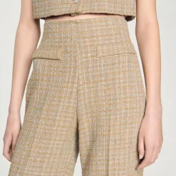 Femme SANDRO Pantalon Droit En Tweed