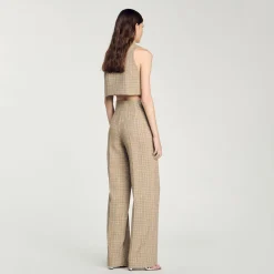 Femme SANDRO Pantalon Droit En Tweed