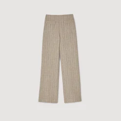 Femme SANDRO Pantalon Droit En Tweed