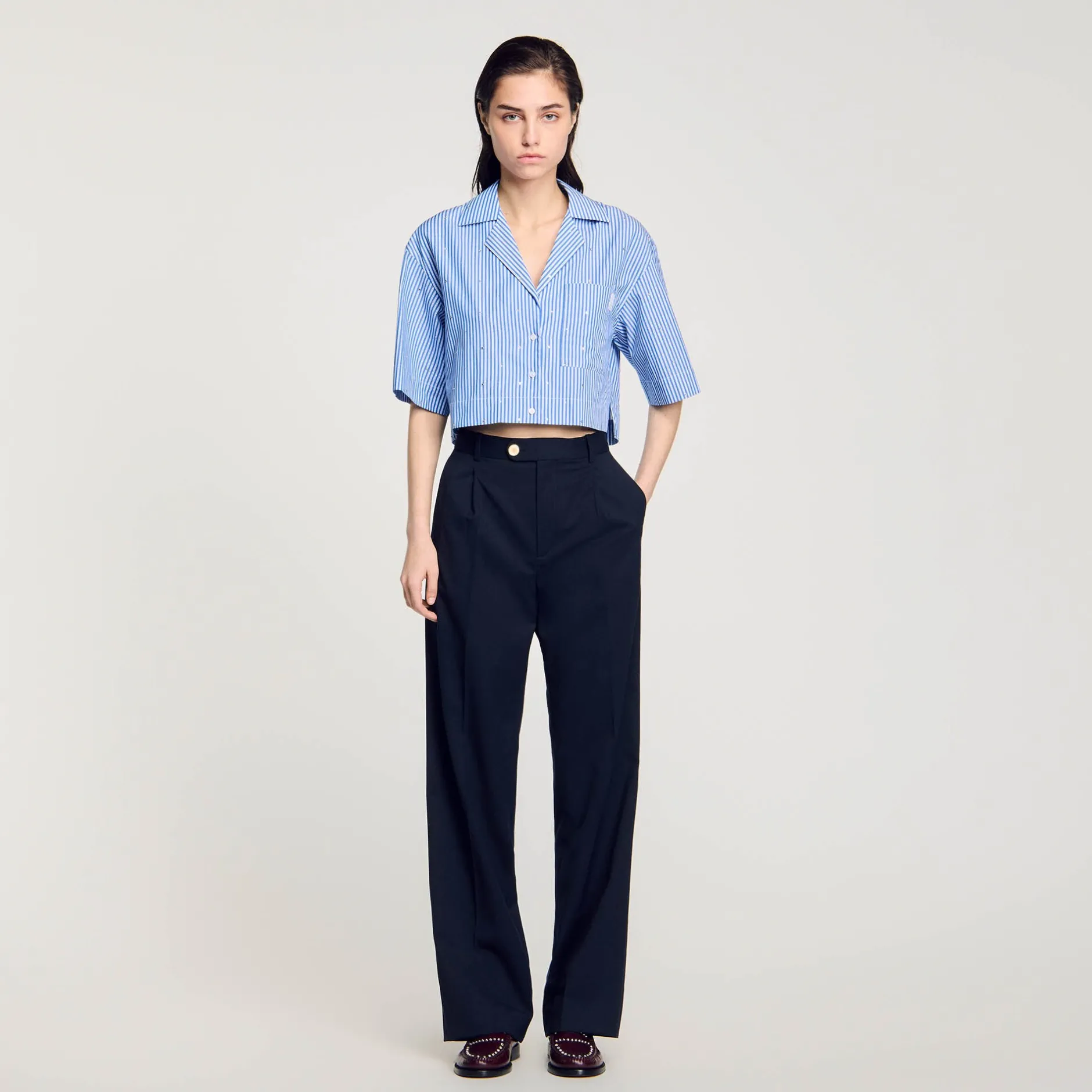 Femme SANDRO Pantalon En Laine