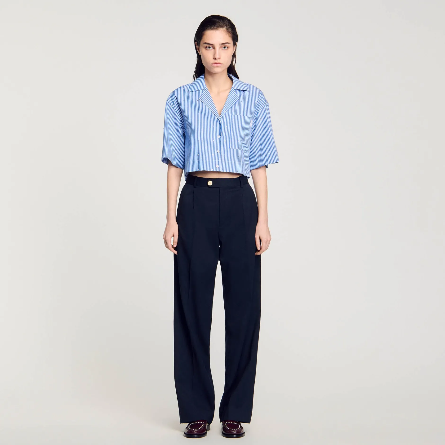 Femme SANDRO Pantalon En Laine