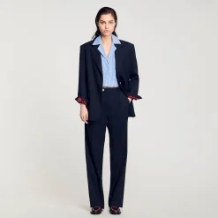Femme SANDRO Pantalon En Laine