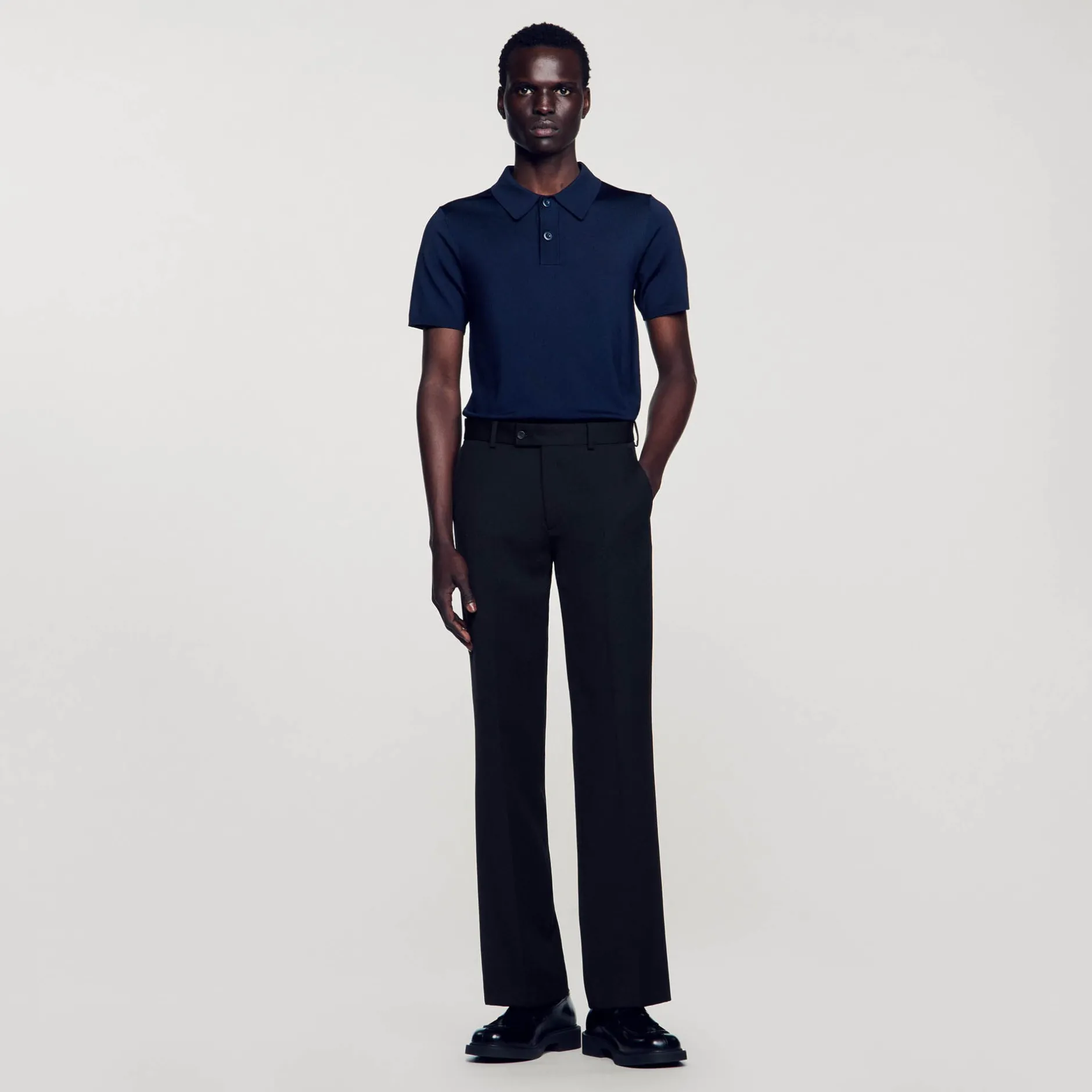 Homme SANDRO Pantalon En Laine Mélangée