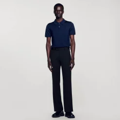 Homme SANDRO Pantalon En Laine Mélangée
