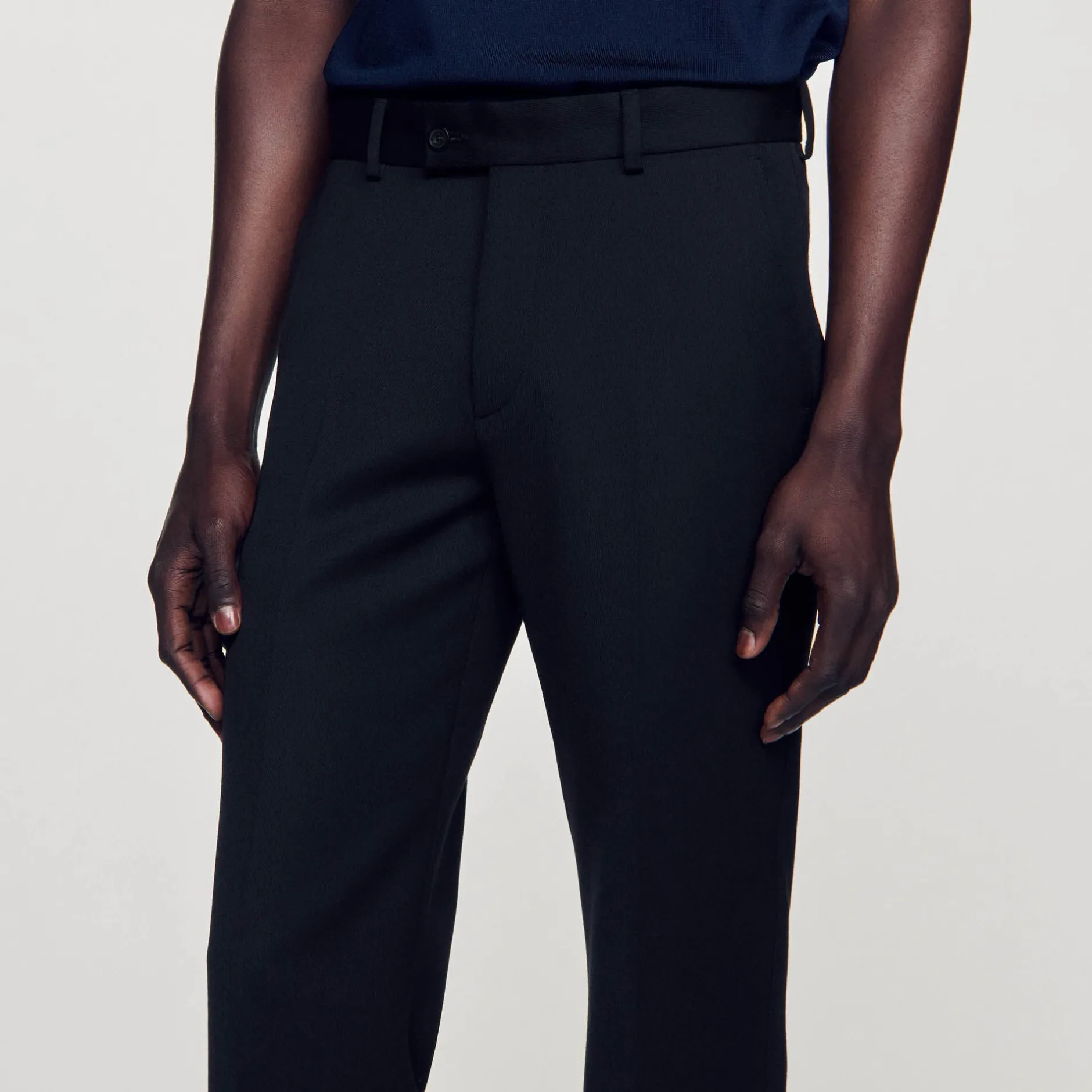 Homme SANDRO Pantalon En Laine Mélangée