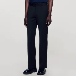Homme SANDRO Pantalon En Laine Mélangée