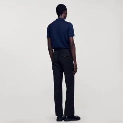 Homme SANDRO Pantalon En Laine Mélangée