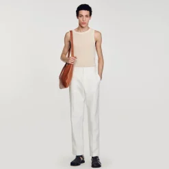 Homme SANDRO Pantalon En Lin Et Coton